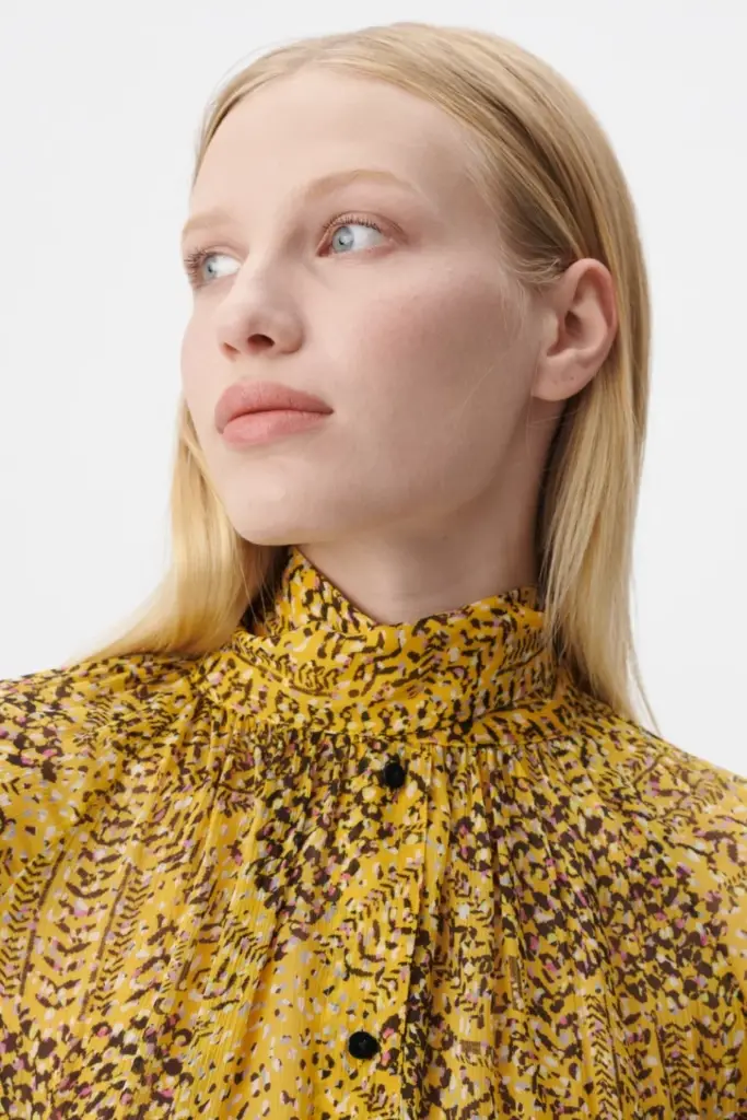 Lala Berlin Blouse Brooks viscose heritage star yellow Super Sparpreis