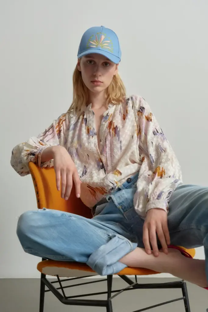 Lala Berlin Blouse Binoa viscose floral fountain pink Begrenzte Freigabe