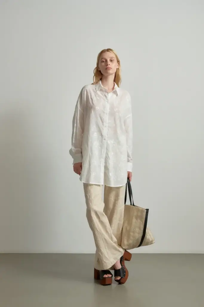 Lala Berlin Blouse Bam cotton embroidery white Letzte 2 Tage