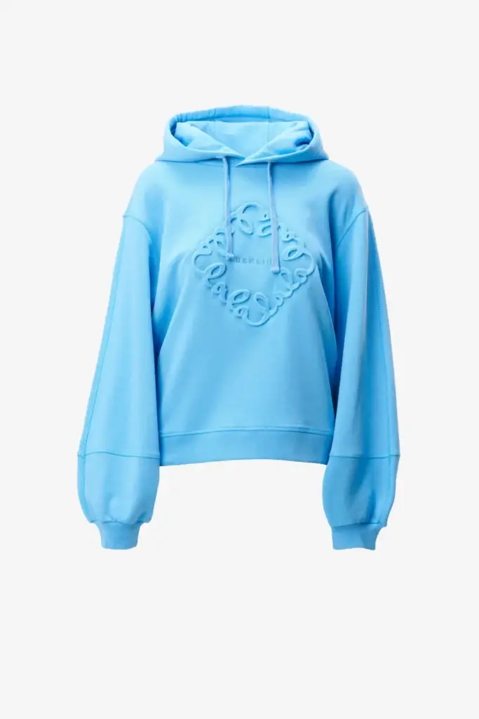 Lala Berlin Hoodie Ipalina cotton diamond azure Zeitbegrenzte Promotion
