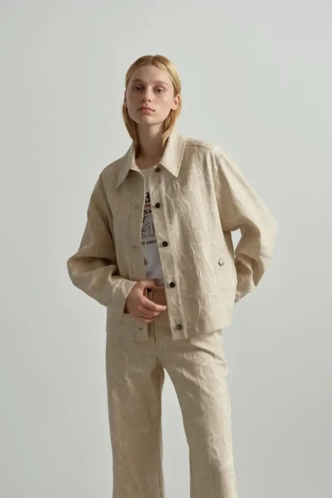 Lala Berlin Jacket Jacek cotton mix lalagram jacquard beige Bis zu 60% Rabatt