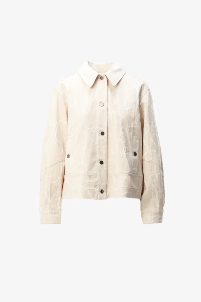 Lala Berlin Jacket Jacek cotton mix lalagram jacquard beige Bis zu 60% Rabatt