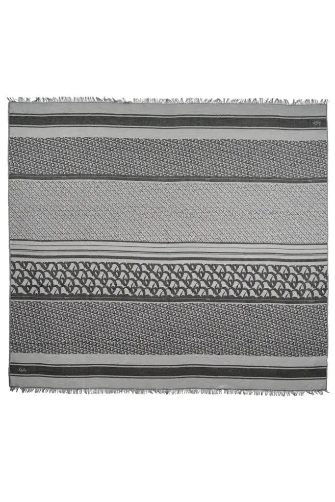 Lala Berlin Scarf Monogram viscose mix black/white Limitierter Zeitrabatt
