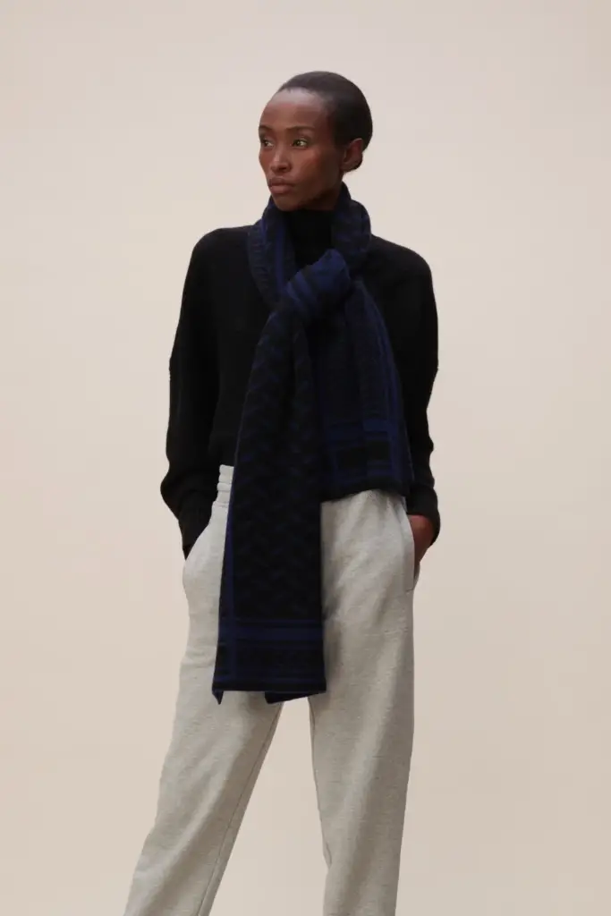 Lala Berlin Scarf Chuck cashmere dark blue Fabrikpreis