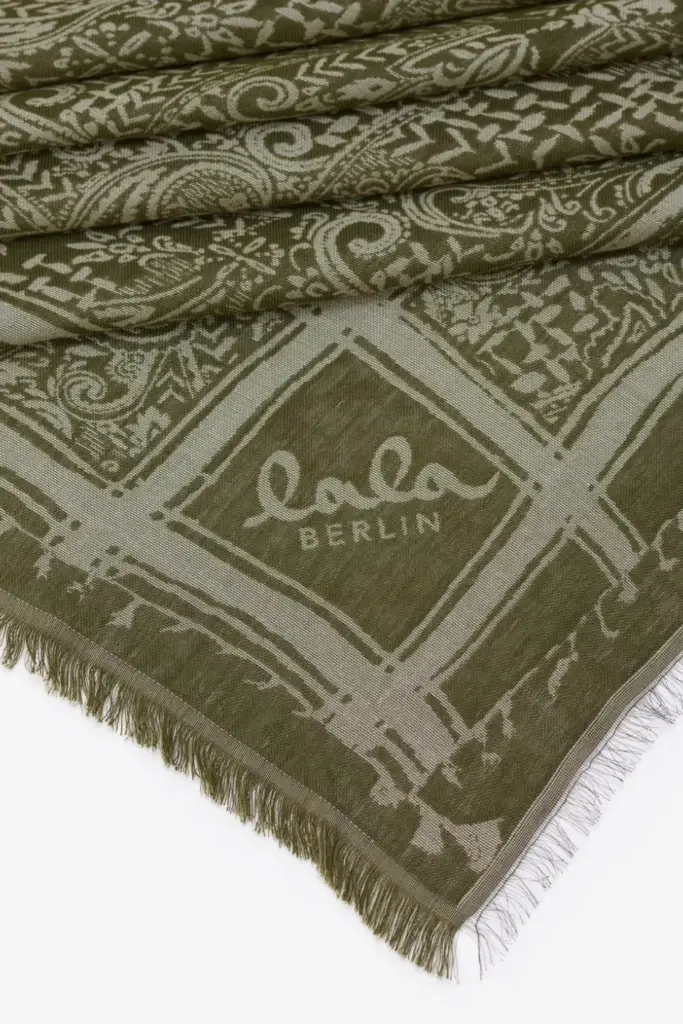 Lala Berlin Triangle Amalin viscose mix maze garden olive Flash Sale