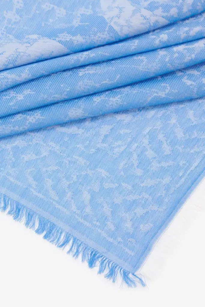 Lala Berlin Scarf Arian cotton diamond azure Preisnachlass