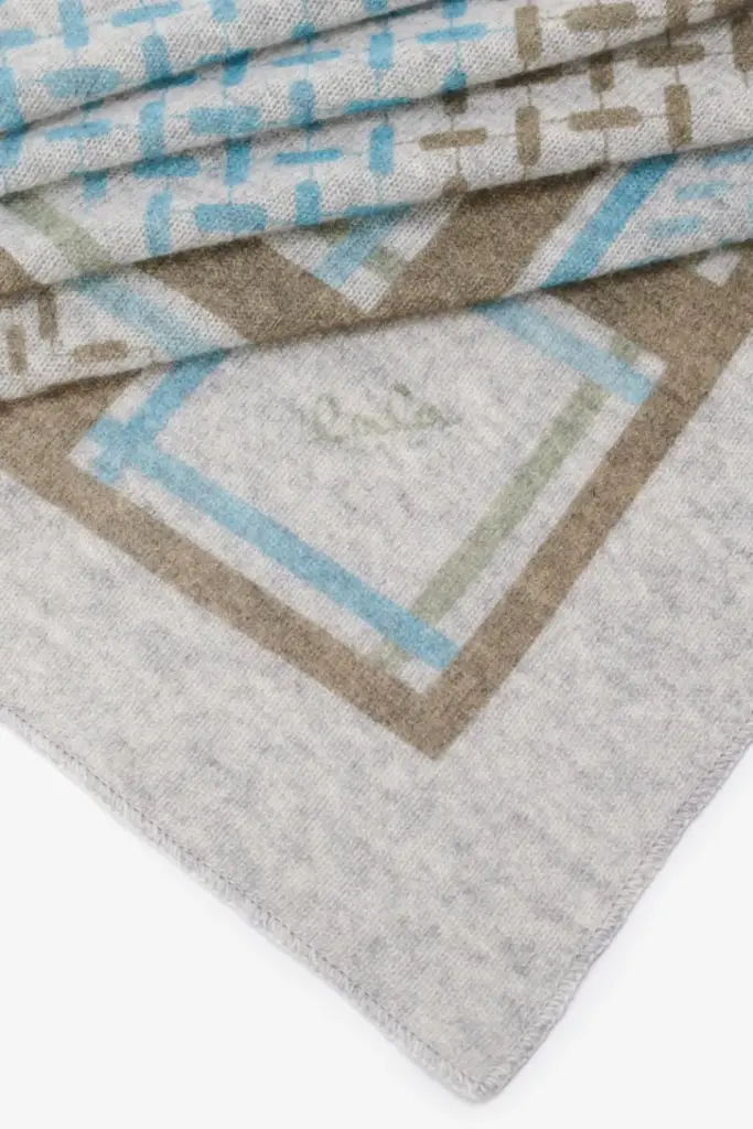 Lala Berlin Triangle Puzzle cashmere sage/blue Sonderangebote