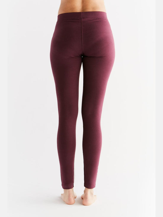 ﻿Leela Cotton 1611-03 | Damen Leggings Baumwolljersey - Aubergine Limitierter Zeitrabatt