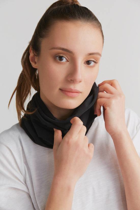 Leela Cotton 9625-021 | Unisex Schlauchschal - Schwarz Sonderangebot