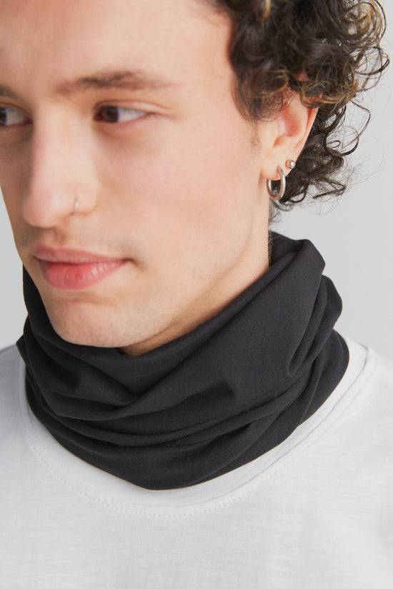 Leela Cotton 9625-021 | Unisex Schlauchschal - Schwarz Sonderangebot