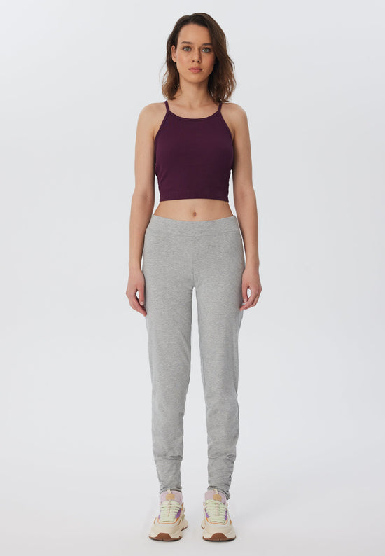 Leela Cotton 4415G | Damen Yogahose stretch - Hellgrau Versandkostenfrei