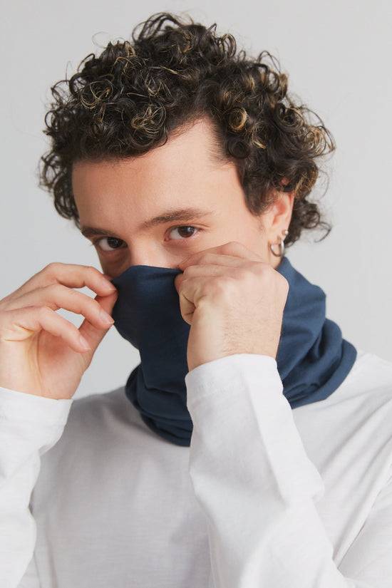 Leela Cotton 9625-048 | Unisex Schlauchschal - Navy Großer Ausverkauf
