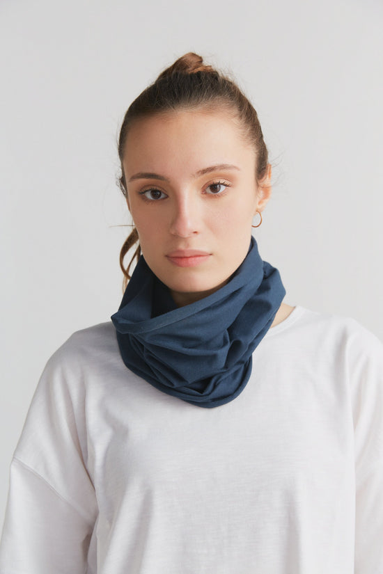 Leela Cotton 9625-048 | Unisex Schlauchschal - Navy Großer Ausverkauf