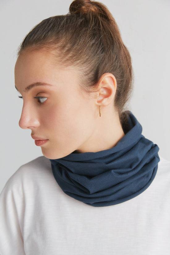 Leela Cotton 9625-048 | Unisex Schlauchschal - Navy Großer Ausverkauf