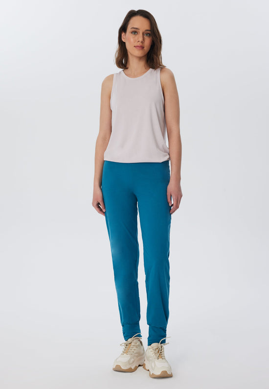 Leela Cotton 4415P | Damen Yogahose stretch - Petrol Begrenztes Angebot