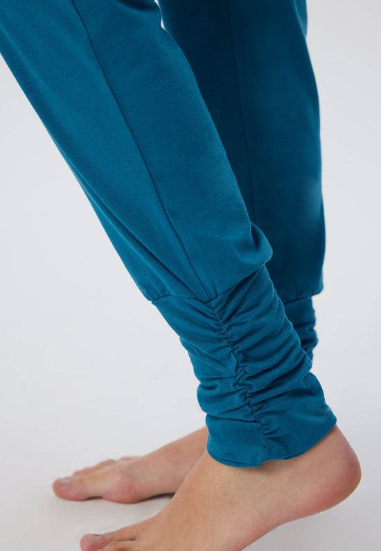 Leela Cotton 4415P | Damen Yogahose stretch - Petrol Begrenztes Angebot
