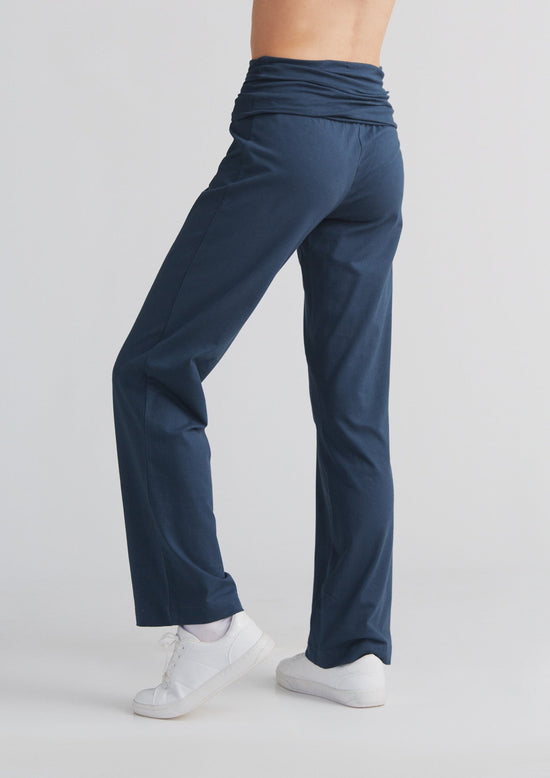 Leela Cotton 1726-048 | Damen Hose mit Umschlagbund - Navy Saisonschlussverkauf