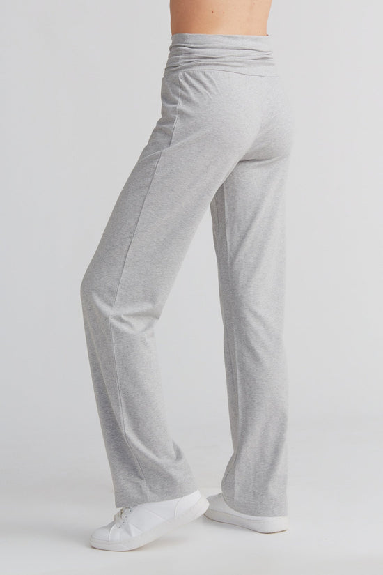 Leela Cotton 1726-047 | Damen Hose mit Umschlagbund - Grau-Melange Black Friday