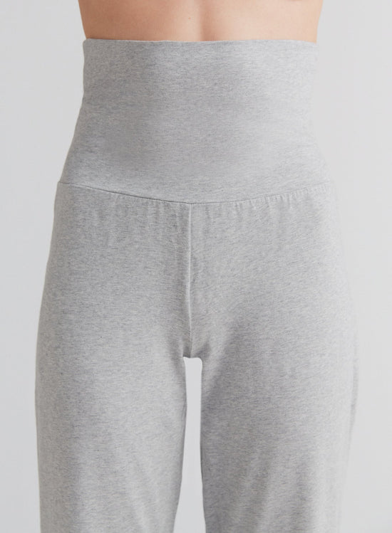 Leela Cotton 1726-047 | Damen Hose mit Umschlagbund - Grau-Melange Black Friday
