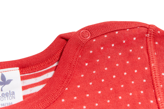 Leela Cotton 2650RW | Baby Wendelangarmshirt - Hibiskus-Naturweiss Osterangebot