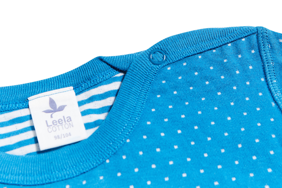 Leela Cotton 2650BW | Baby Wendelangarmshirt - Saphirblau-Naturweiss Muttertagsangebot