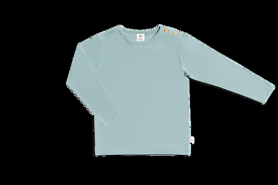 Leela Cotton 2286 | Baby Basic Langarmshirt - Taubenblau Vatertagsangebot