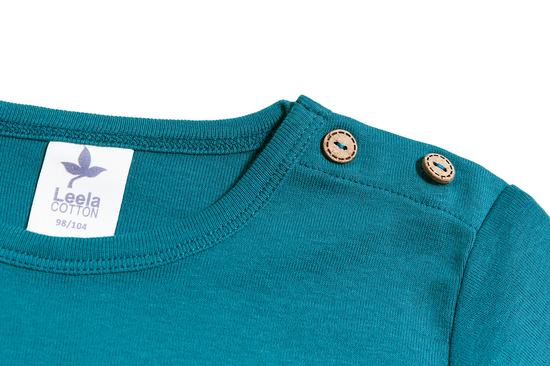 Leela Cotton 2065 | Baby Basic Langarmshirt - Ozeanblau Valentinstagsangebot