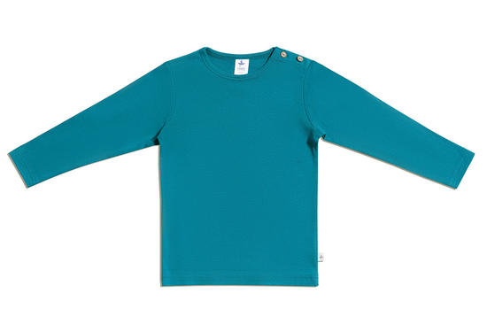 Leela Cotton 2065 | Baby Basic Langarmshirt - Ozeanblau Valentinstagsangebot