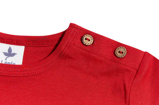Leela Cotton 2064 | Baby Basic Langarmshirt - Ziegelrot Jubiläumsangebot