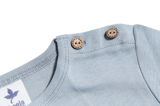 Leela Cotton 2063 | Baby Basic Langarmshirt - Hellgrau Lagerräumung
