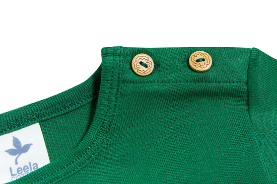 Leela Cotton 2062 | Baby Basic Langarmshirt - Moosgrün Heißer Verkauf