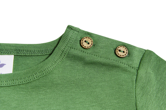 Leela Cotton 2060W | Baby Basic Langarmshirt - Waldgrün Top Angebot