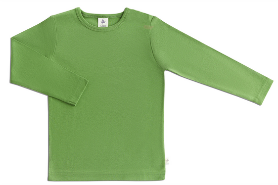 Leela Cotton 2060W | Baby Basic Langarmshirt - Waldgrün Top Angebot