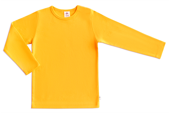 Leela Cotton 2060O | Baby Basic Langarmshirt - Sonnengelb Neueste Mode