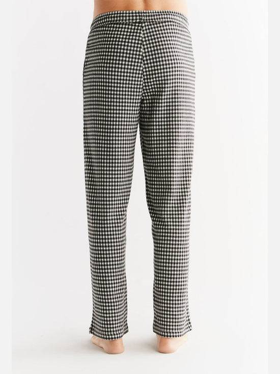 Leela Cotton 2455-01 | Herren Homewear Hose kariert - Schwarz/Grau/Natur Große Rabatte