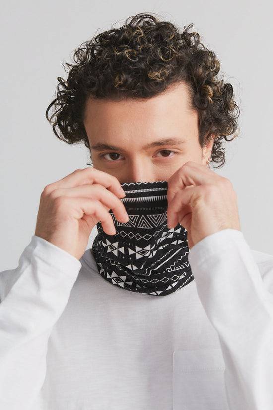 Leela Cotton 9625-046 | Unisex Schlauchschal - Schwarz-Weiss Neuheiten