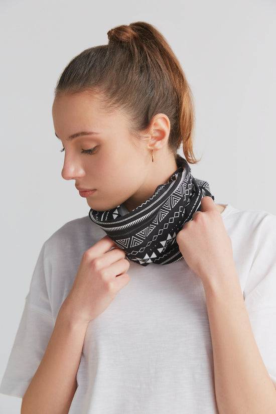 Leela Cotton 9625-046 | Unisex Schlauchschal - Schwarz-Weiss Neuheiten