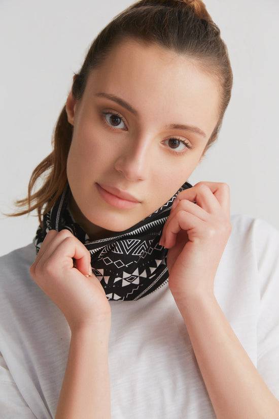Leela Cotton 9625-046 | Unisex Schlauchschal - Schwarz-Weiss Neuheiten