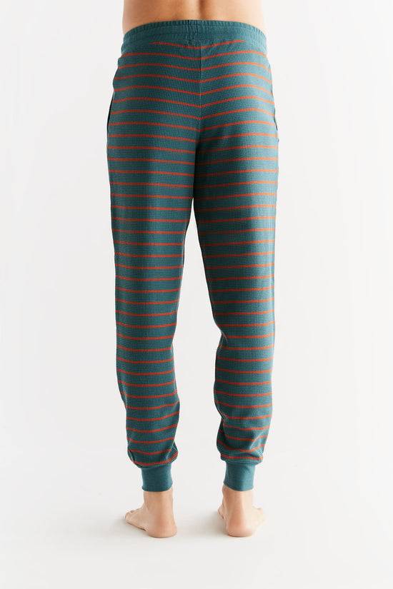 Leela Cotton 2454-051 | Waffel Strick Herrenhose - Tanne/Tabasco Kauf eins, bekomm eins gratis