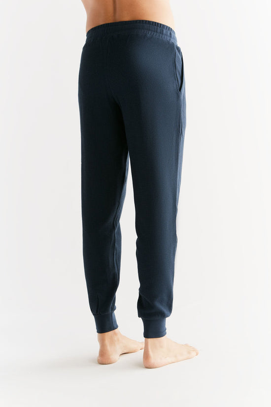 Leela Cotton 2454-061 | Waffel Strick Herrenhose - Indigo Tägliche Deals
