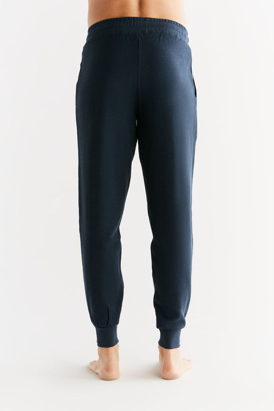 Leela Cotton 2454-061 | Waffel Strick Herrenhose - Indigo Tägliche Deals