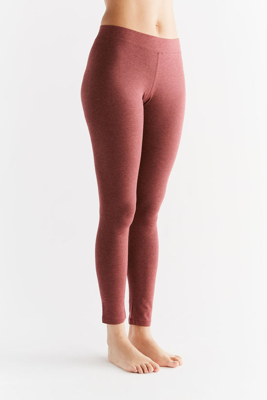 Leela Cotton 1611-062 | Damen Leggings Baumwolljersey - Kaffee/Rostrot Kostenlose Rückgabe