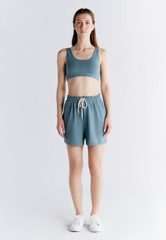Leela Cotton 1440-066 | Pyjama-Shorts - Gobelin Blau Bis zu 50% Rabatt