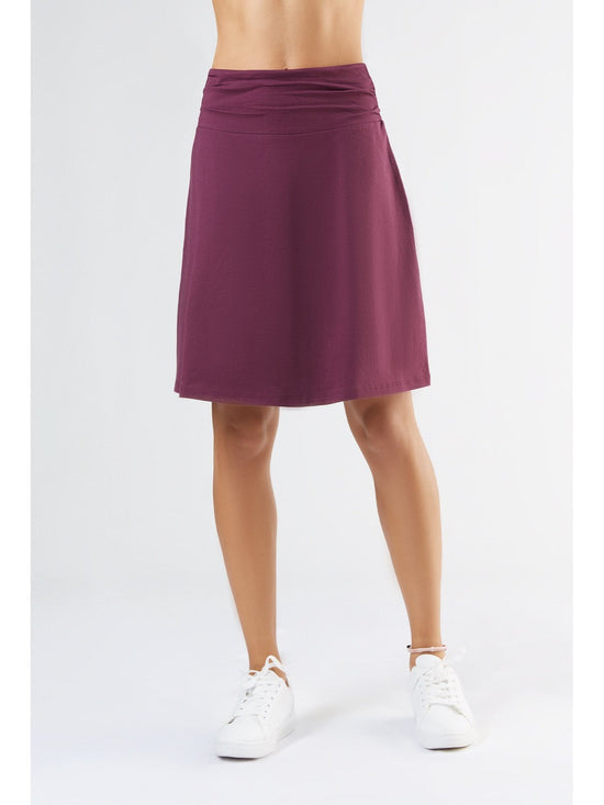 Leela Cotton 1418-028 | Rock A-Linie mit Komfortbund - Aubergine Nur für heute