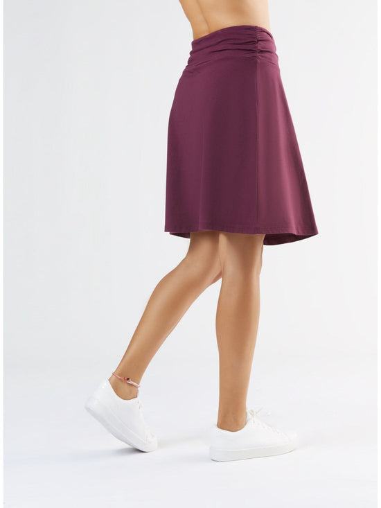 Leela Cotton 1418-028 | Rock A-Linie mit Komfortbund - Aubergine Nur für heute