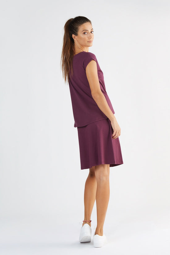 Leela Cotton 1261-028 | Damen Blusen-Shirt - Aubergine Nur noch ein Tag übrig