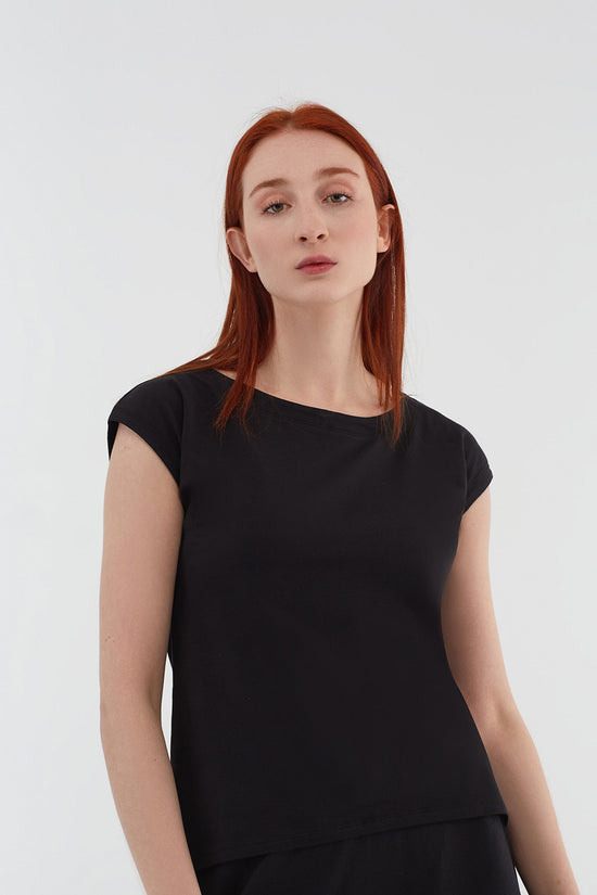 Leela Cotton 1261-01 | Damen Blusen-Shirt - Schwarz Super Rabatt