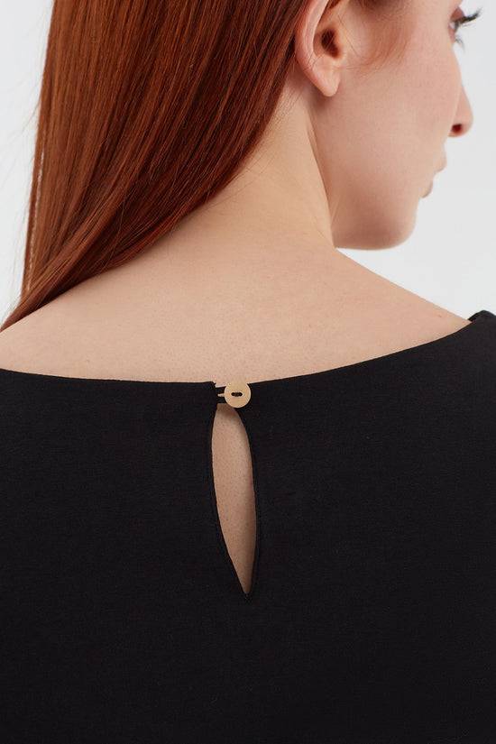 Leela Cotton 1261-01 | Damen Blusen-Shirt - Schwarz Super Rabatt
