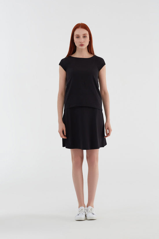 Leela Cotton 1261-01 | Damen Blusen-Shirt - Schwarz Super Rabatt