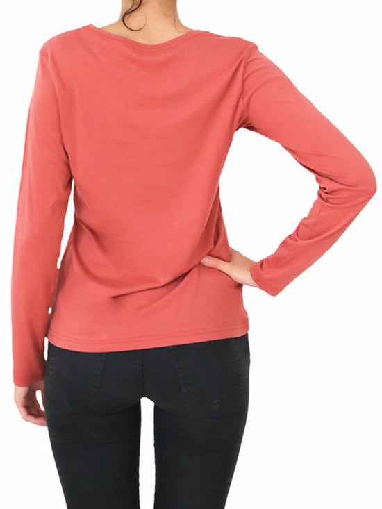 Leela Cotton 1251-04 | Damen Langarmshirt - Zedernstaub 50% Rabatt mit kostenlosem Versand